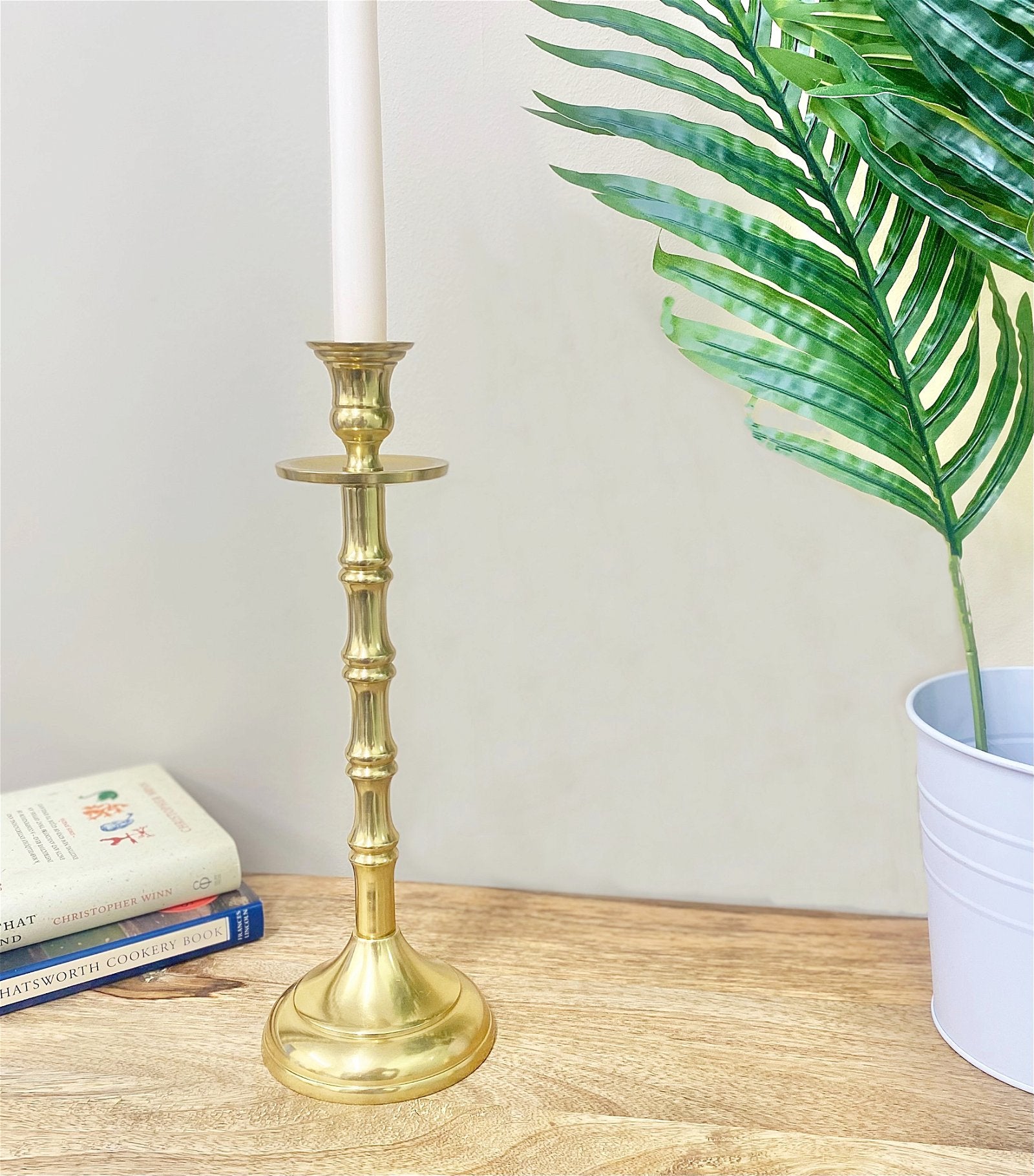 Brass effect candlestick - Considered Living UK