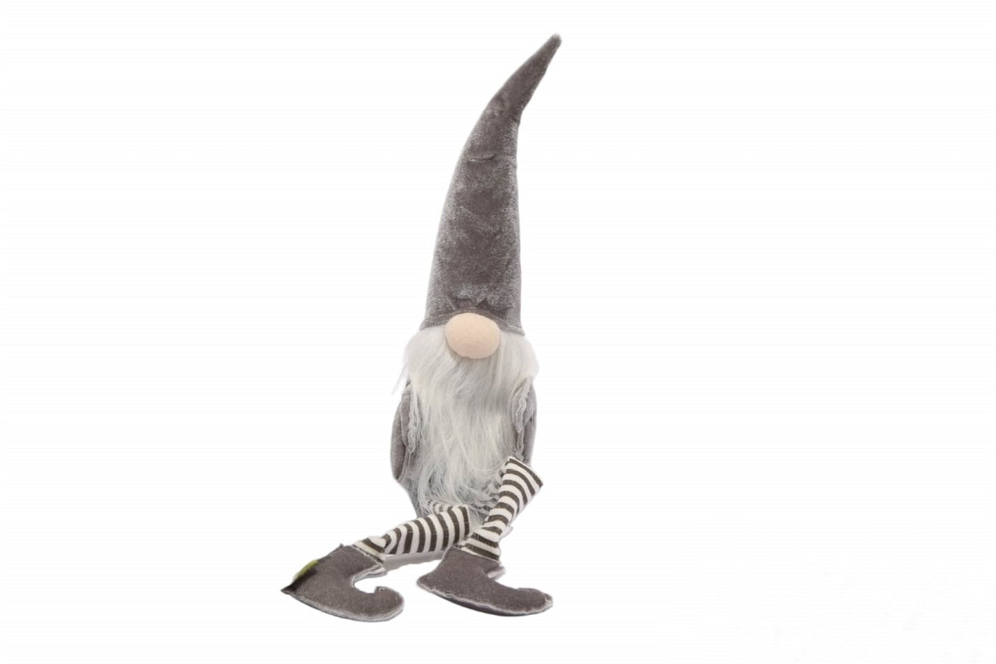 Sitting Stripey Legged Gonk Grey