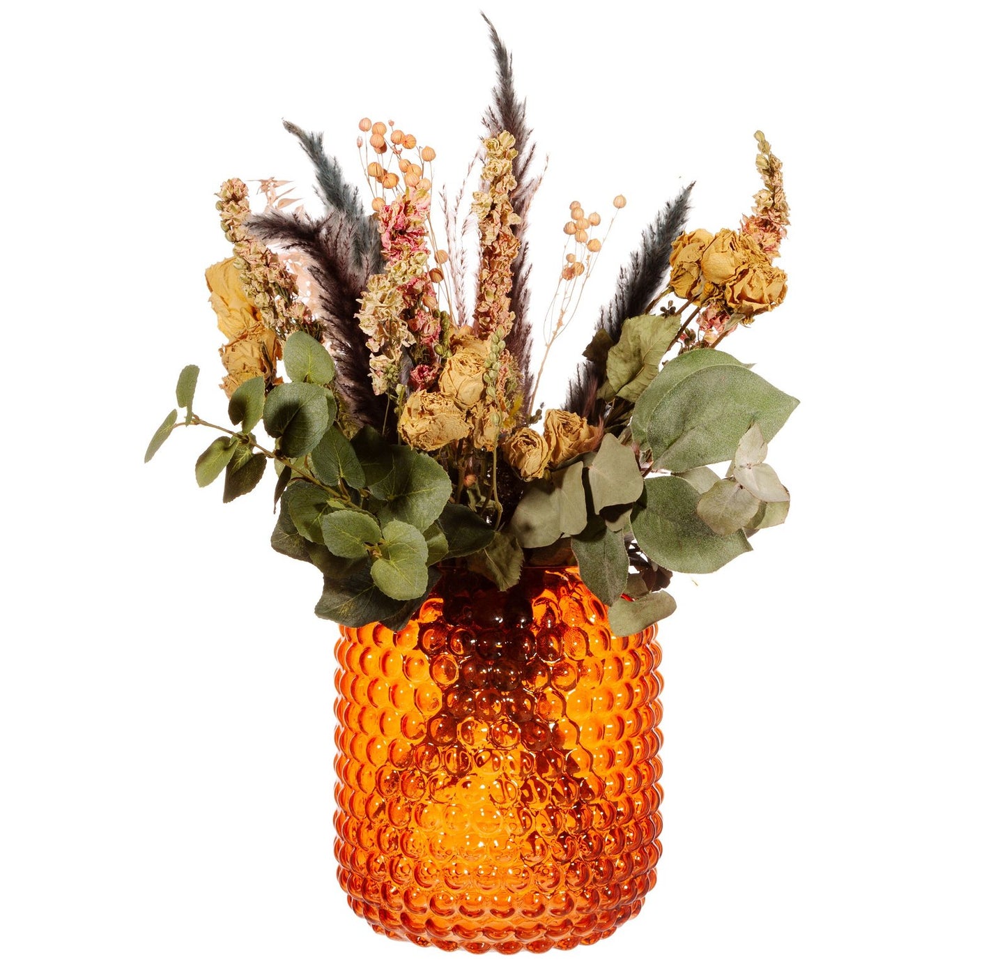 Amber Glass Bobble Vase