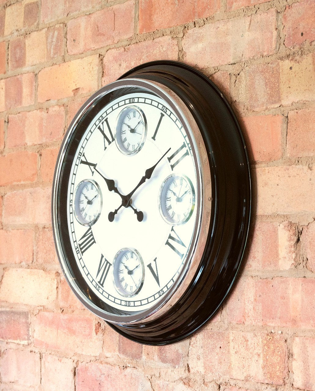 World Multi Clock with Glossy Black Surround