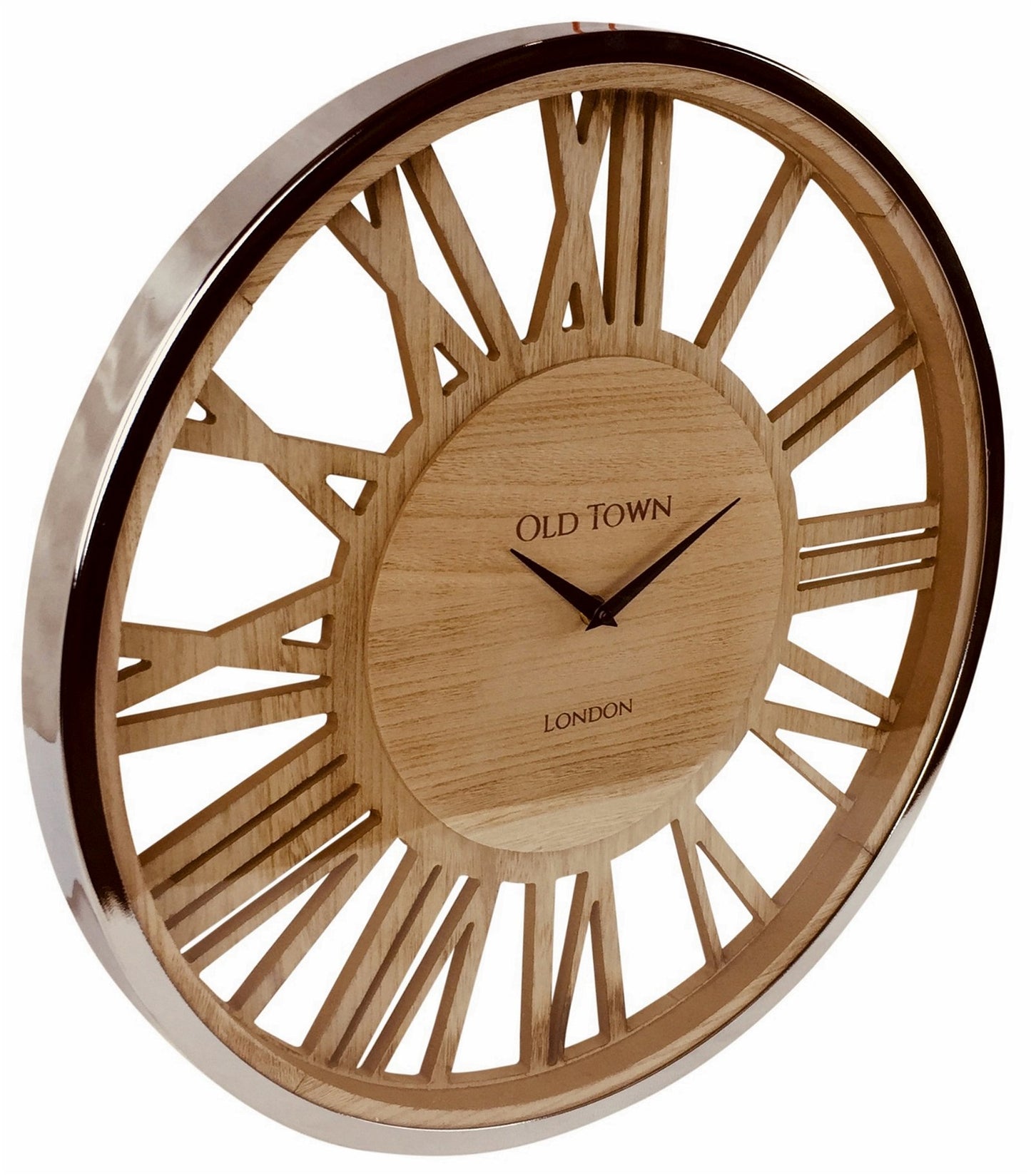 Wooden Clock With Glass Cover 48cm