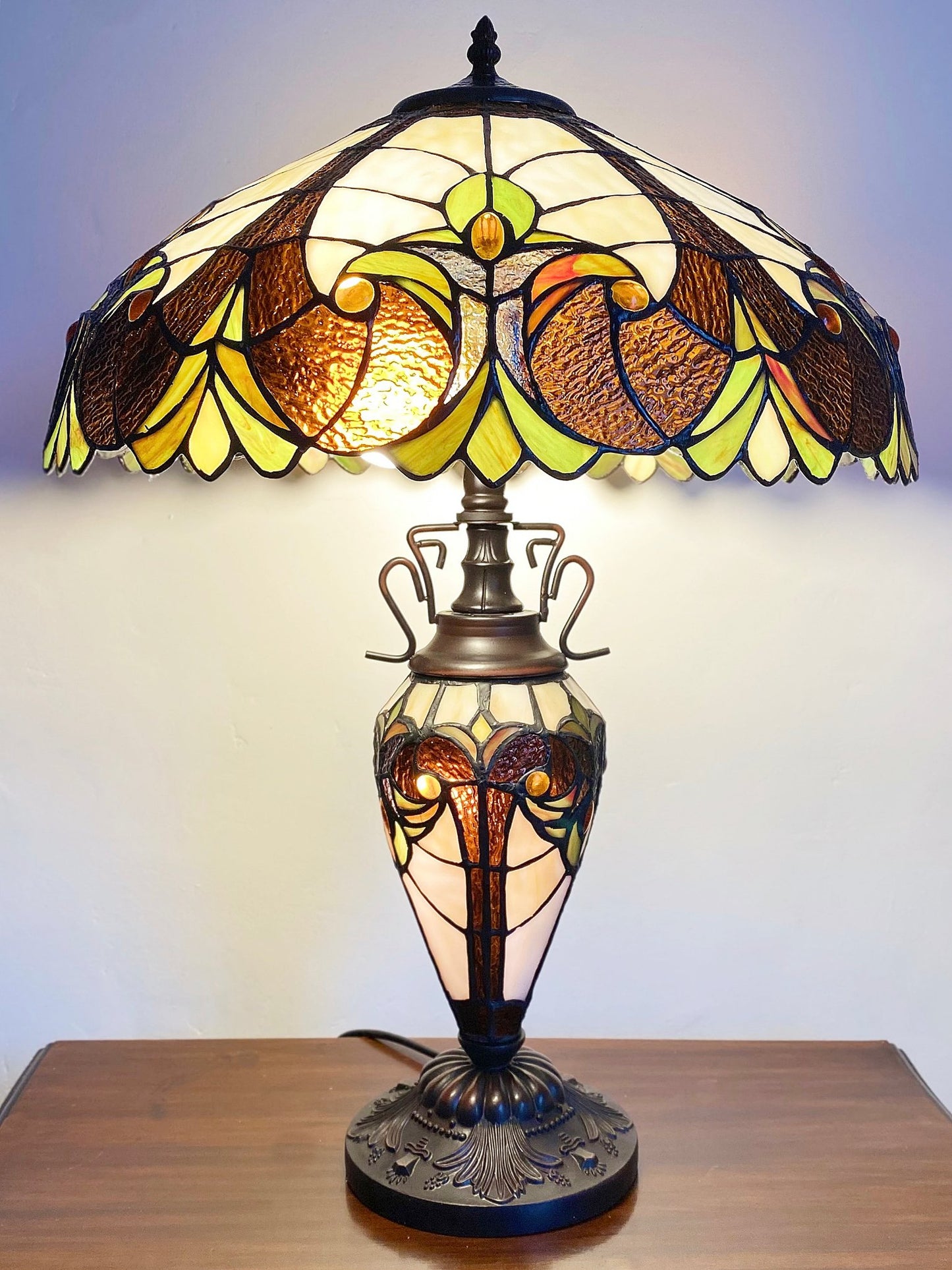 Yellow Double Tiffany Lamp 68cm