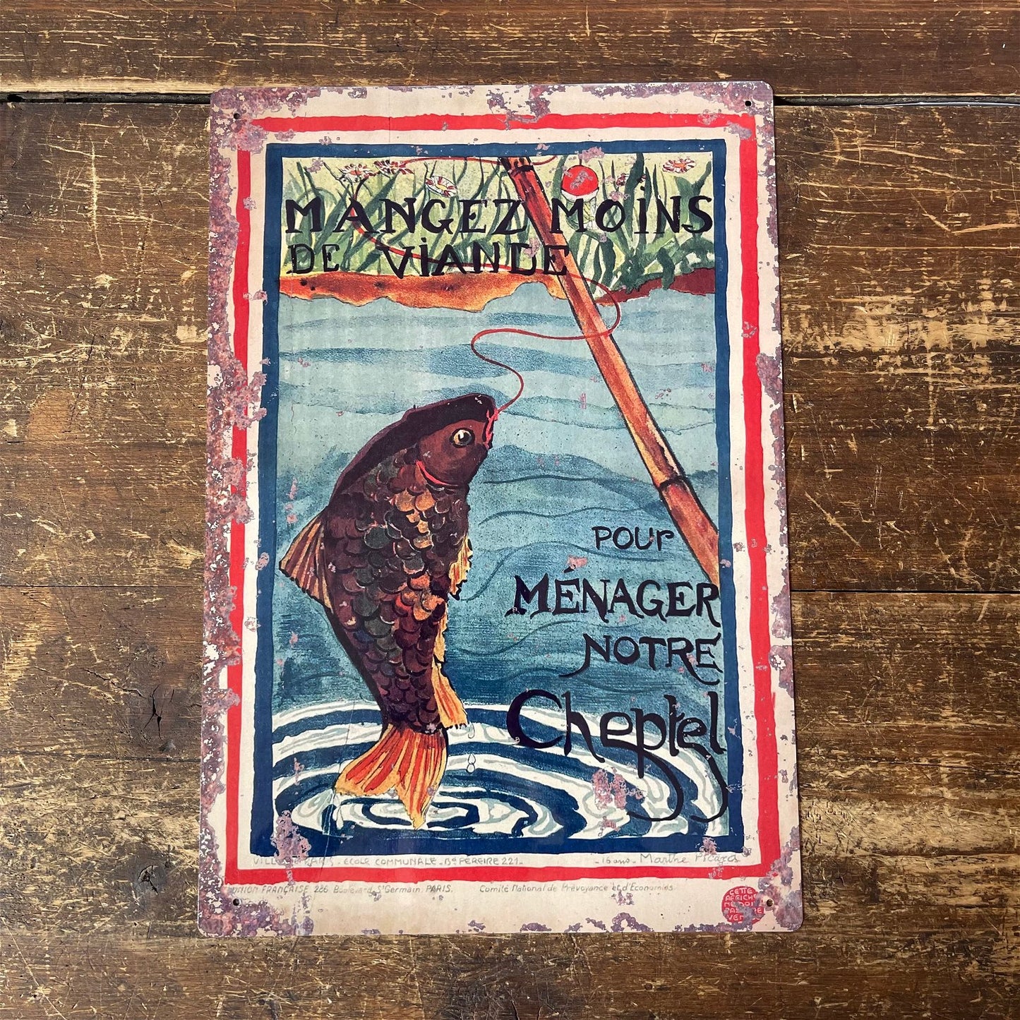 Vintage Metal Sign - Old Fishing Sign