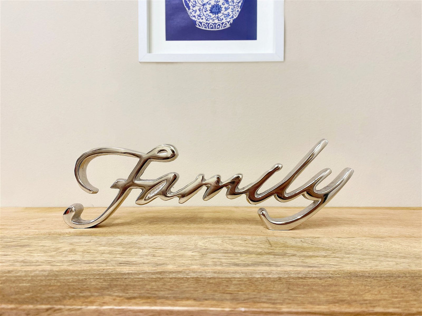 Silver Aluminium Family Ornament