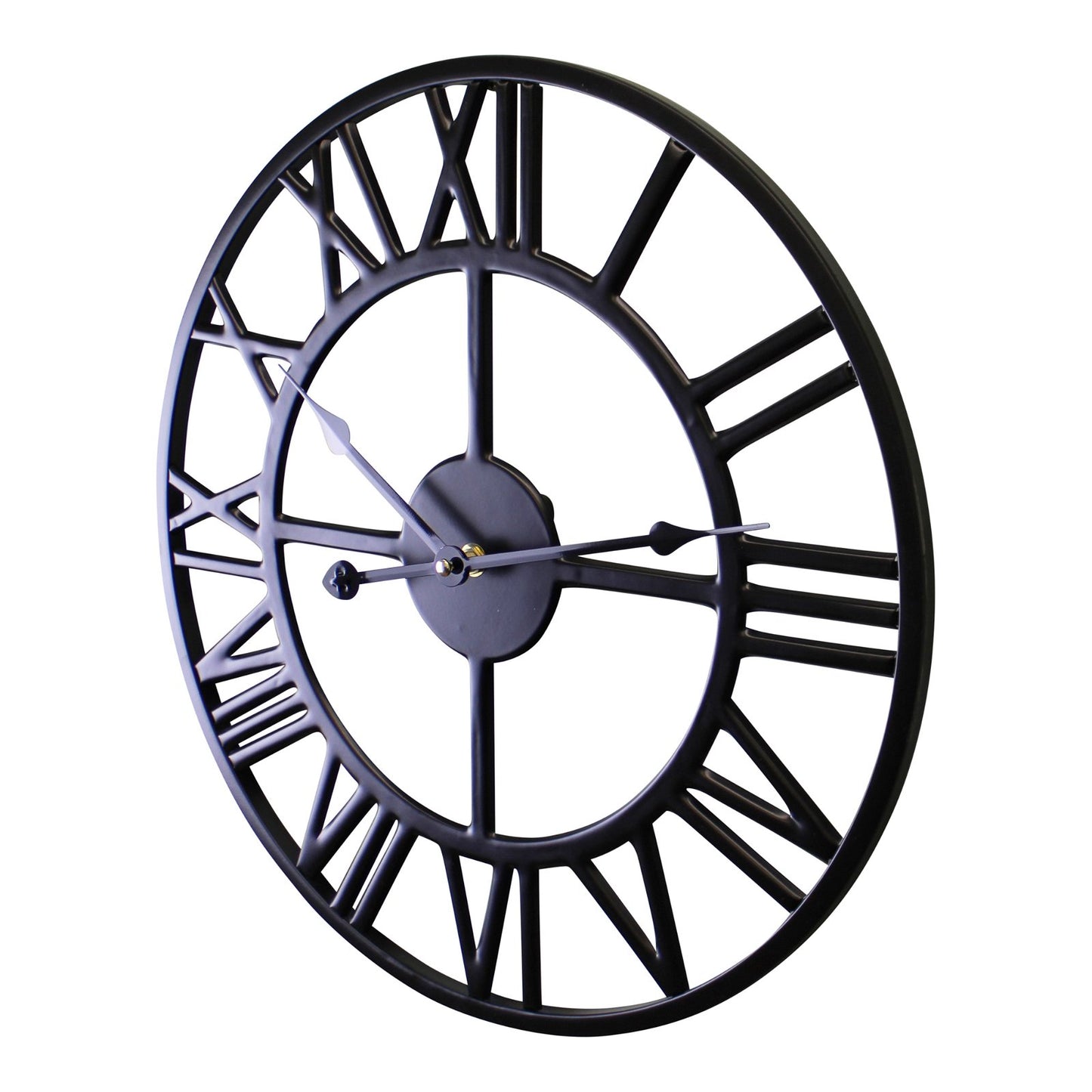 Black Metal Roman Numeral Wall Clock 39cm