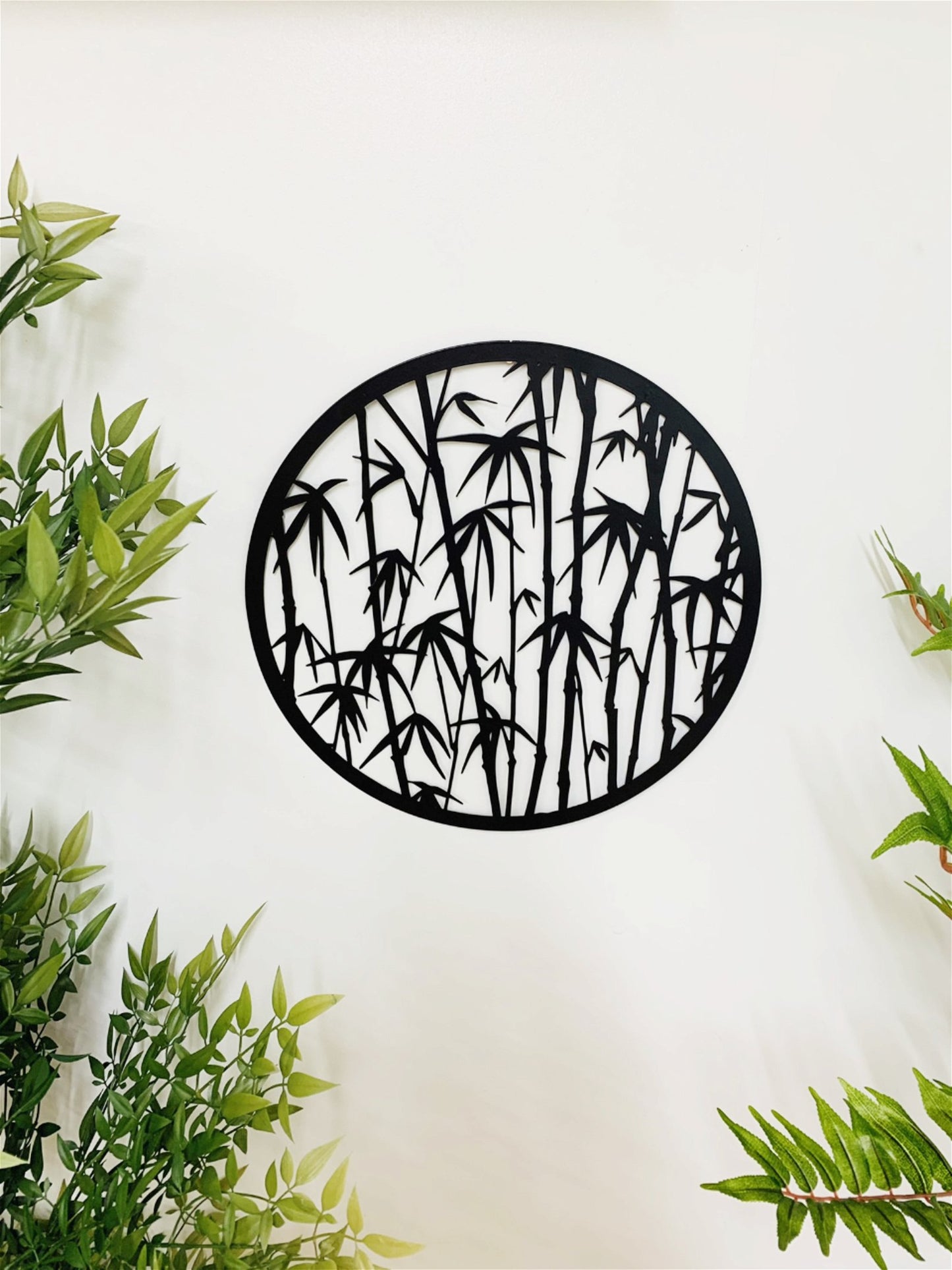 Natural Interiors Black Metal Bamboo Wall Decor