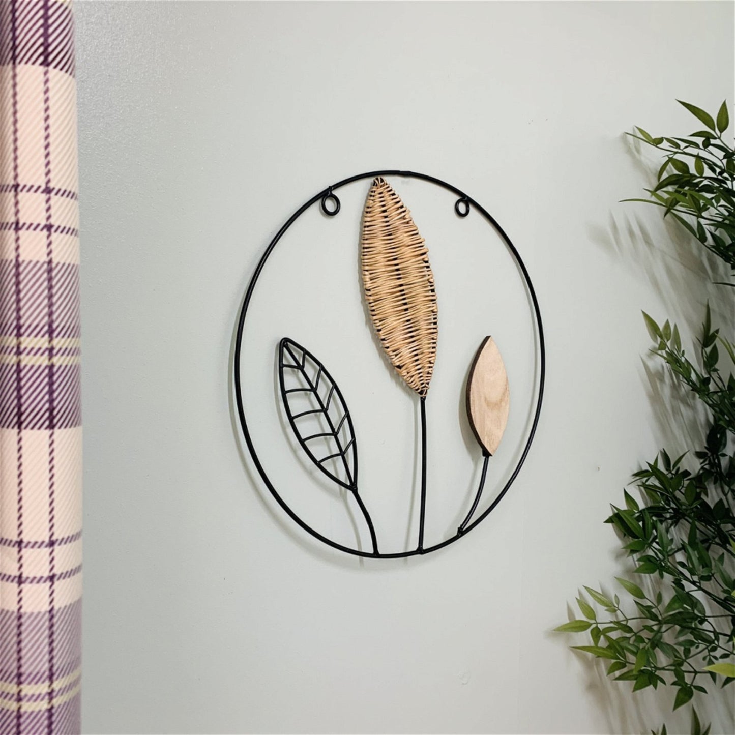 Rattan Leaf Metal Wall Deco 35cm