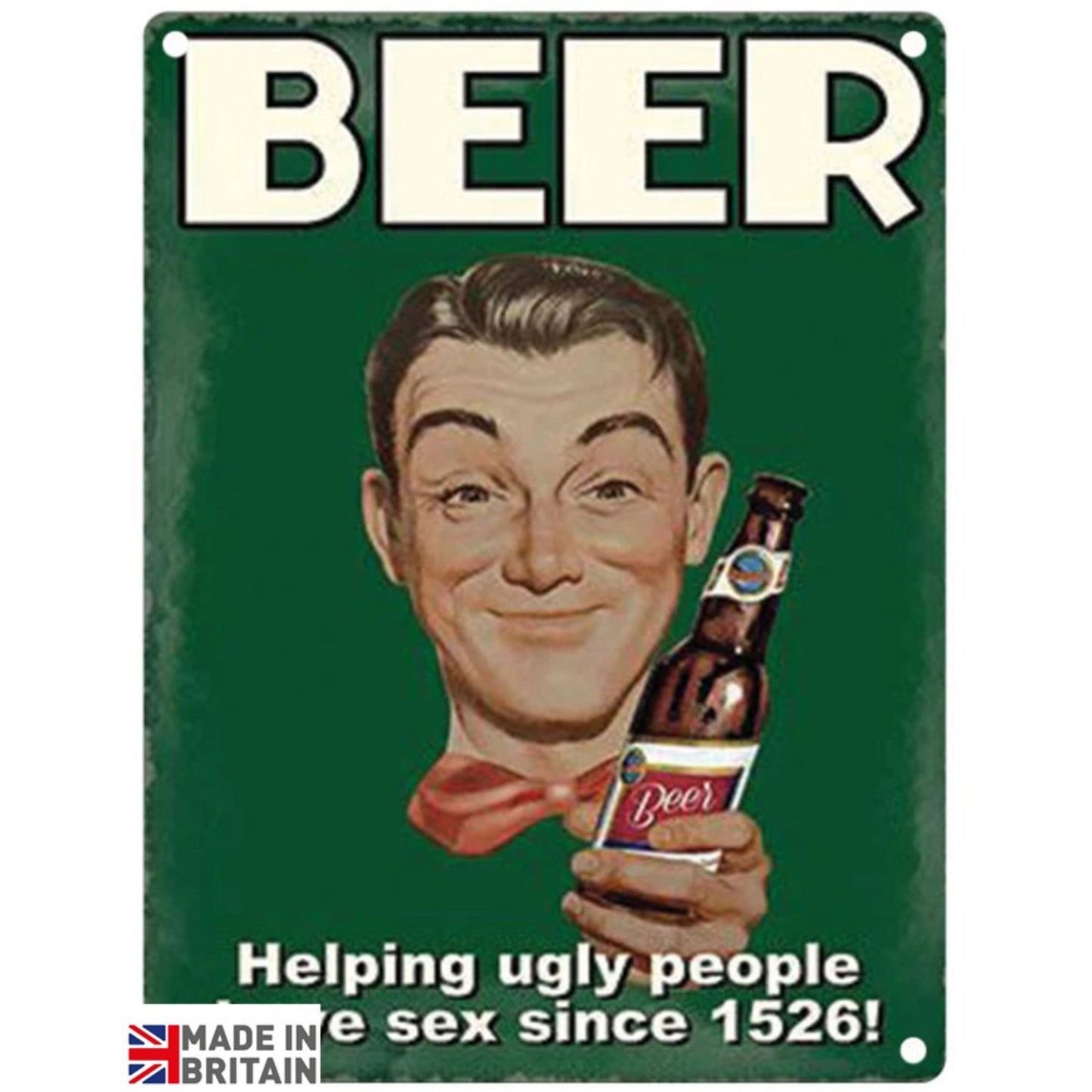 Small Metal Sign 45 x 37.5cm Funny Beer