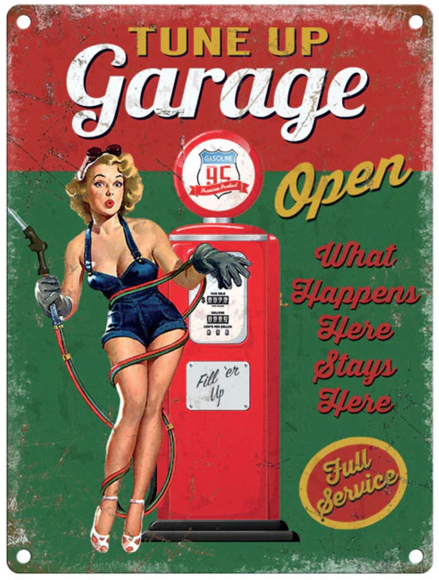 Large Metal Sign 60 x 49.5cm Vintage Retro Tune Up Garage