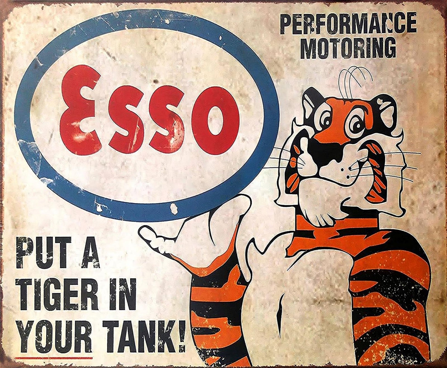 Small Metal Sign 45 x 37.5cm Esso Put a Tiger in your tank