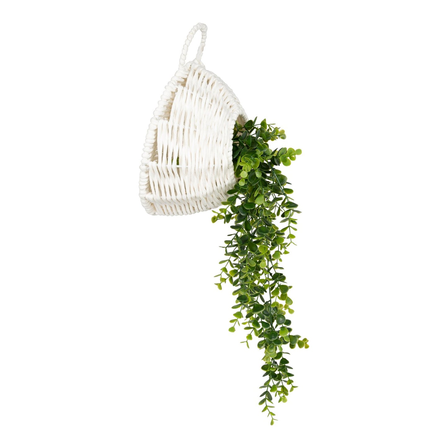 Macrame Waxed Wall Hanging Faux Eucalyptus Decoration