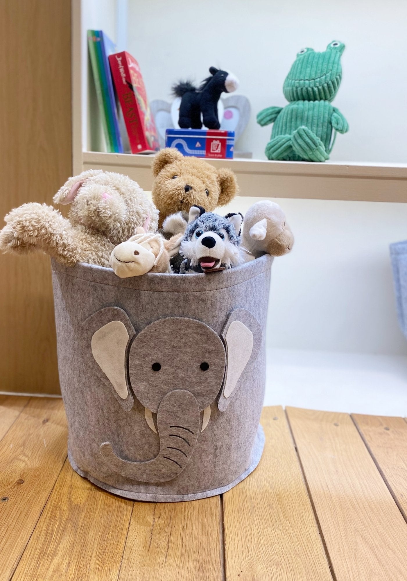 Felt Storage Bin With Elephant Face 35cm