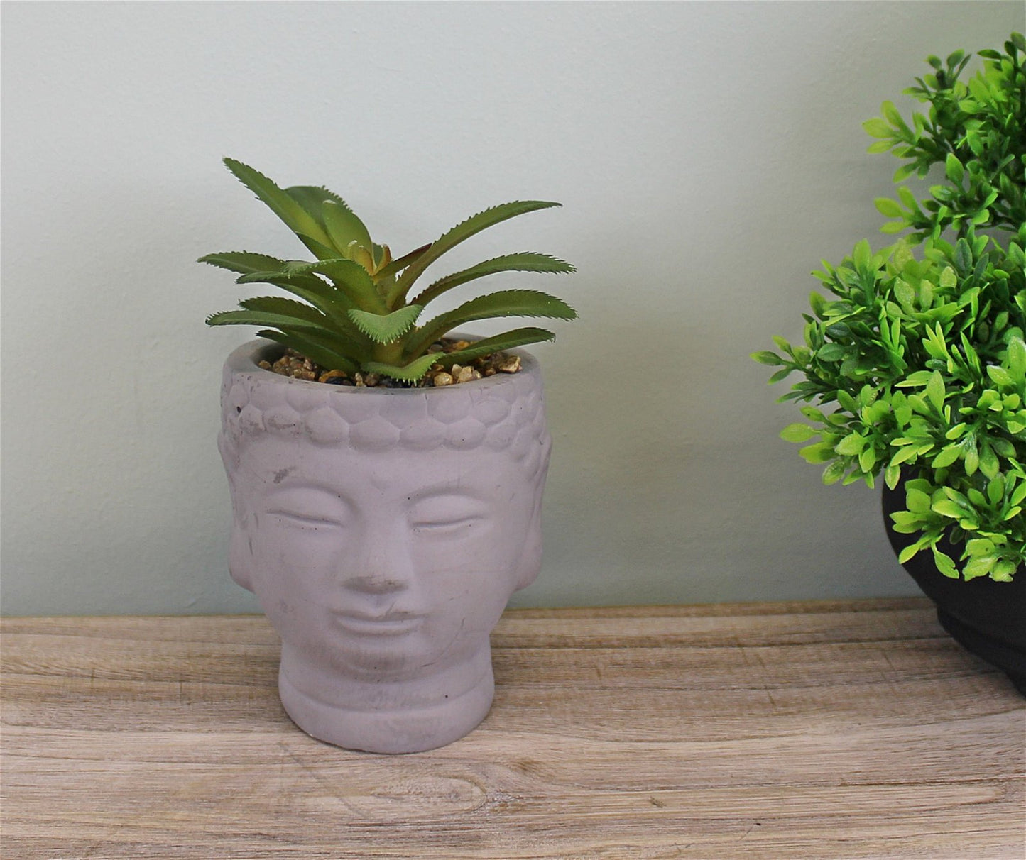 Small Faux Succulent in Buddha Head Pot