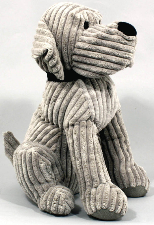 Large Grey Ribbed Dog Doorstop