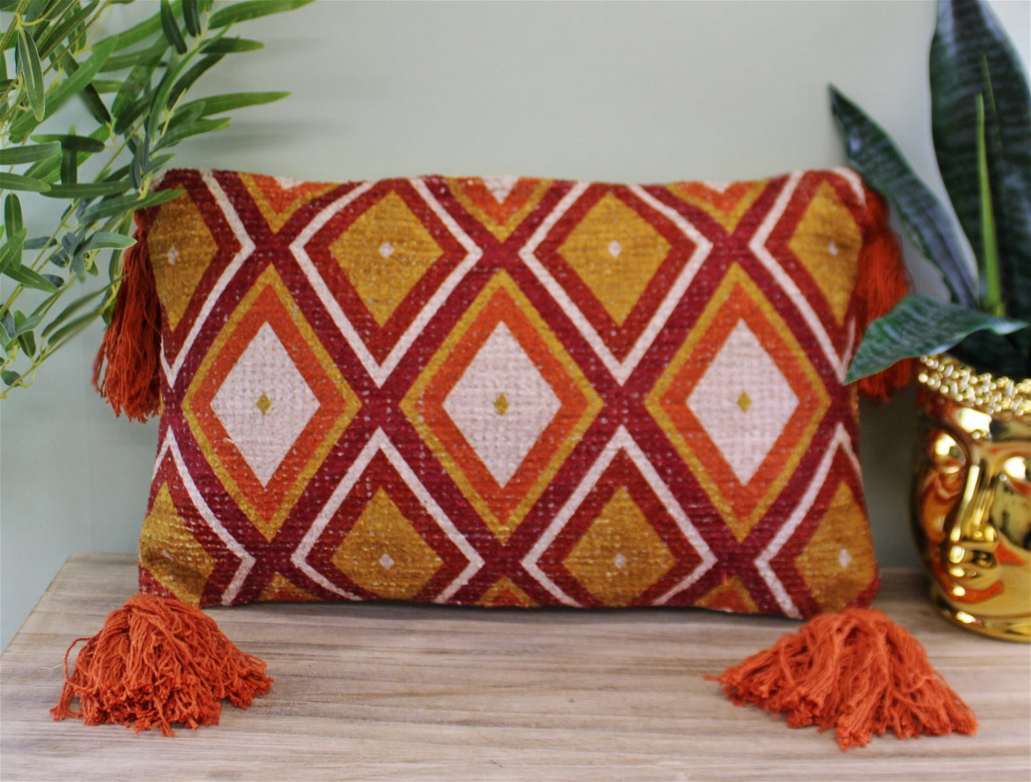 Tasseled Kasbah Design Scatter Cushion, Geometric Pattern