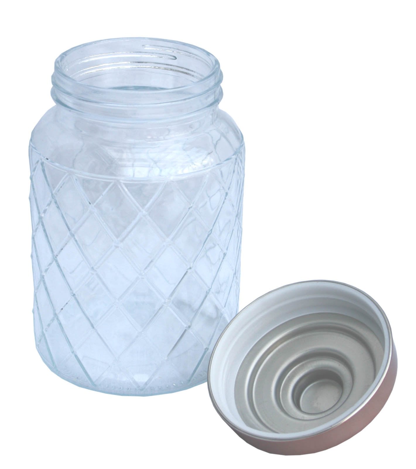 Round Glass Jar With Copper Lid - 7 Inch