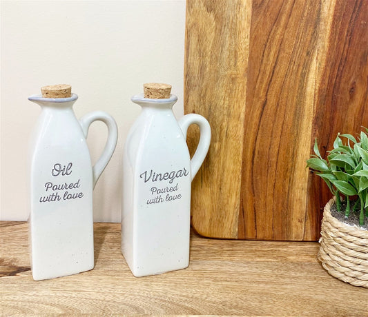 Antique Grey Oil & Vinegar Containers