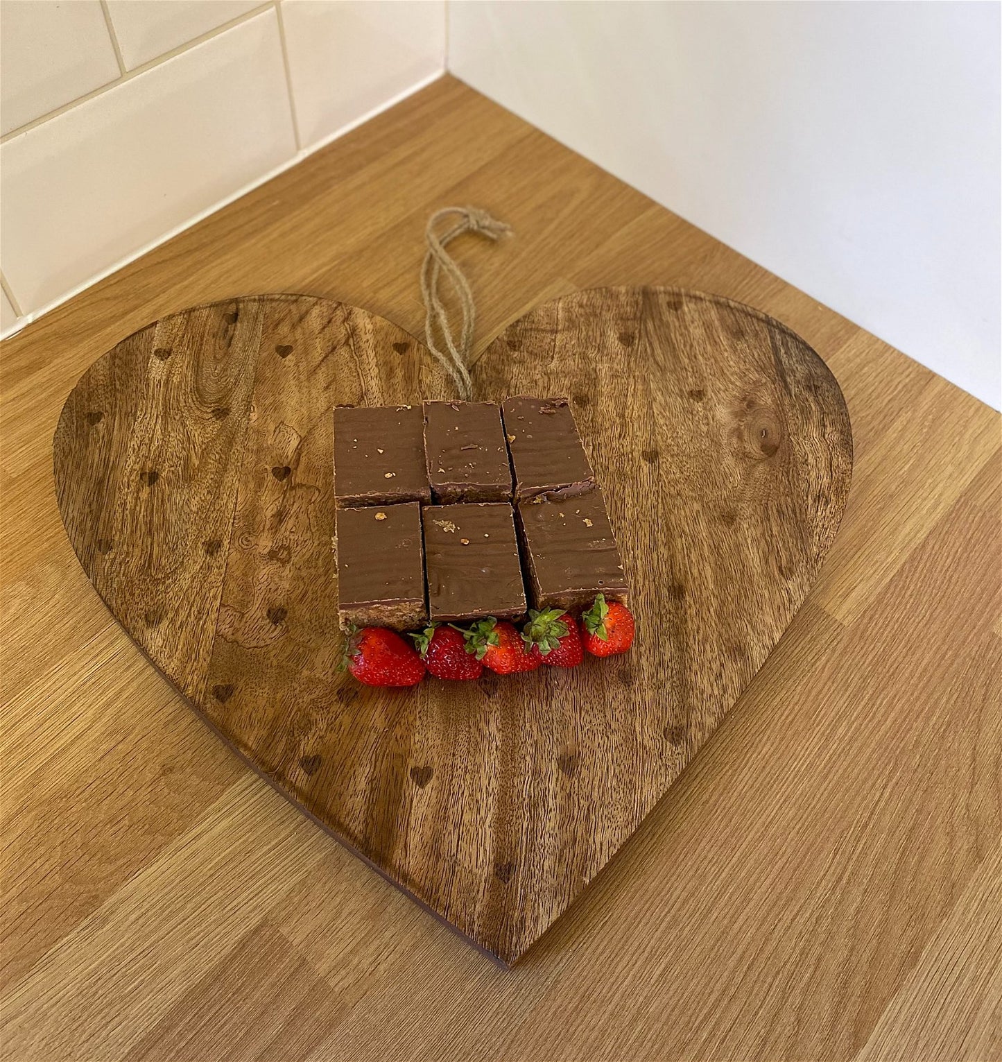 Heart Shaped Wooden Chopping Board 40cm