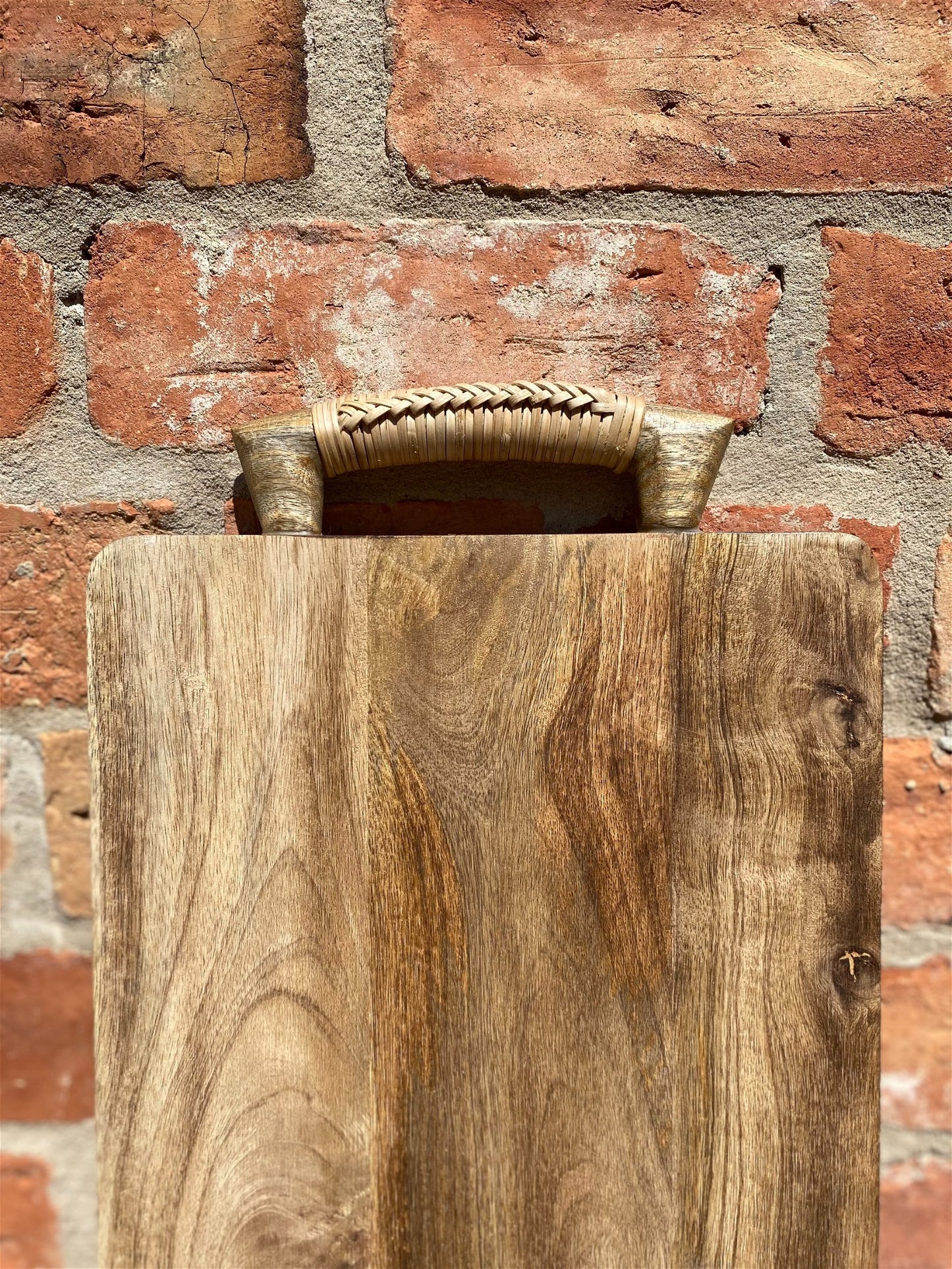 Chopping Board with Rattan Handle