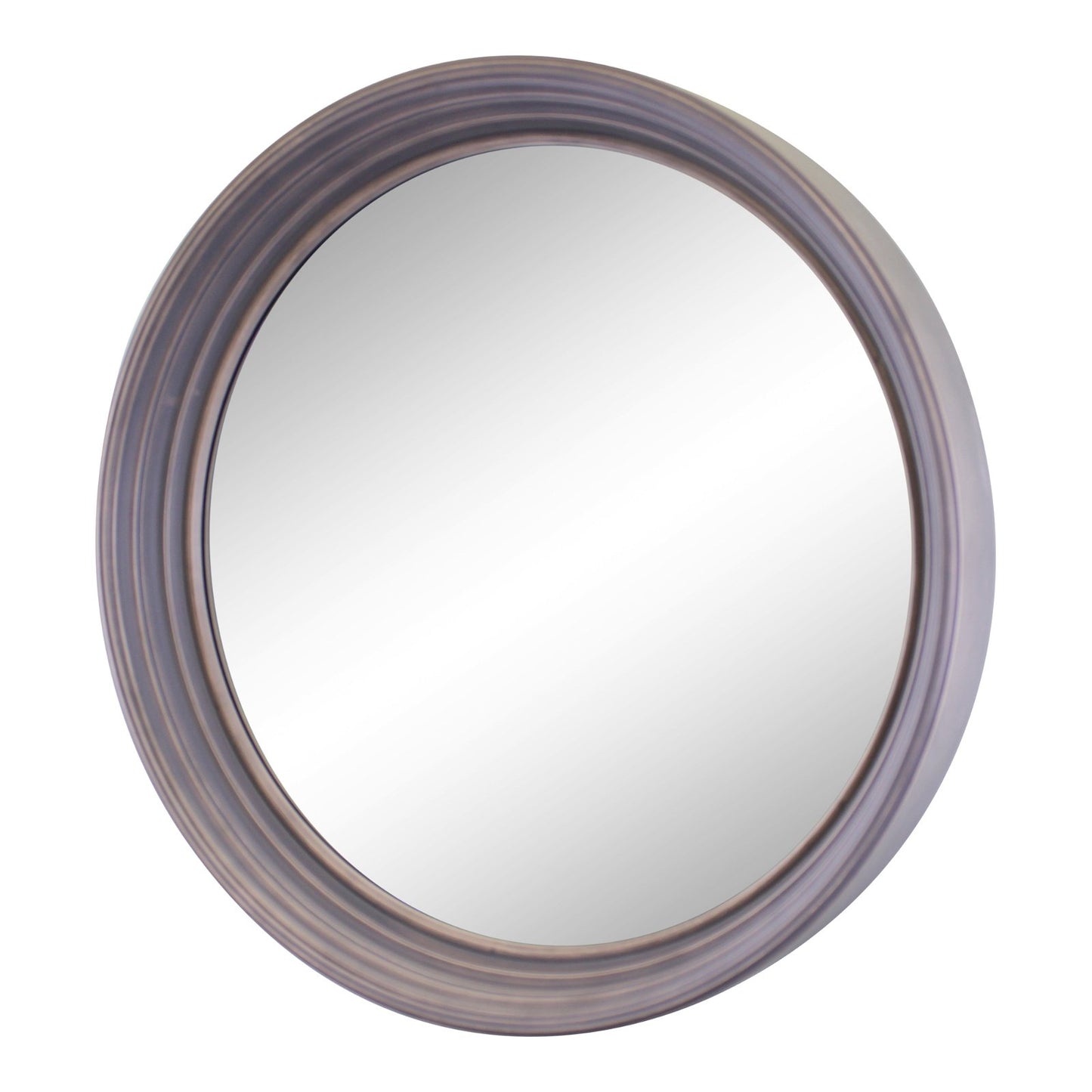 Large Round Grey Deep Edge Wall Mirror