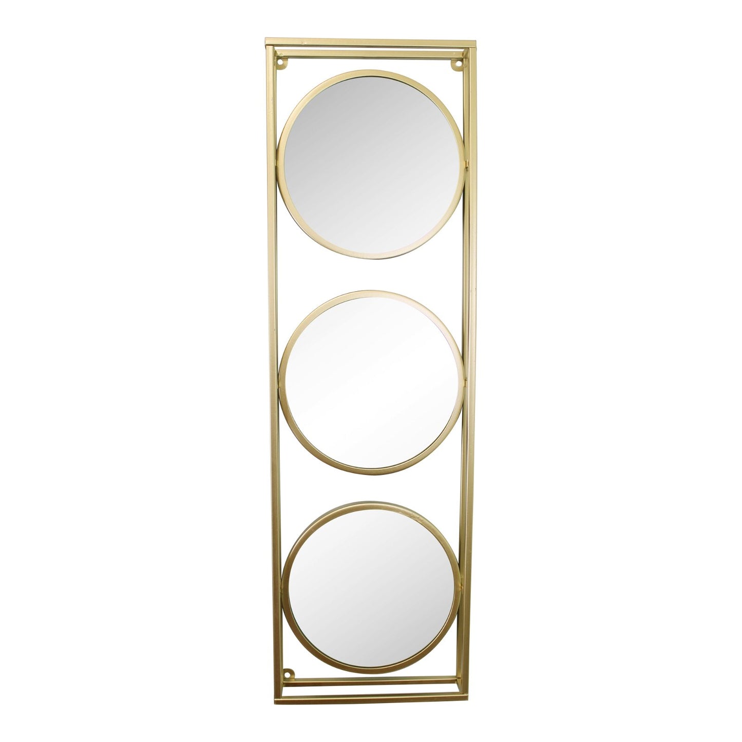 Golden Metal Framed Triple Mirror