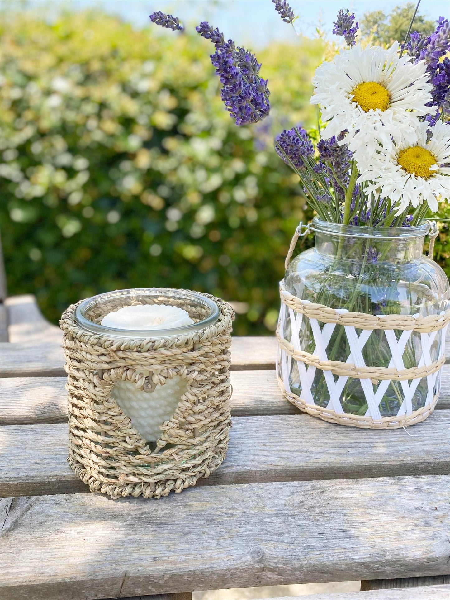 Small Seagrass Candle Holder