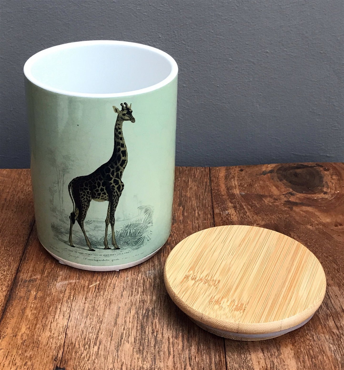 Ceramic Canister With Giraffe