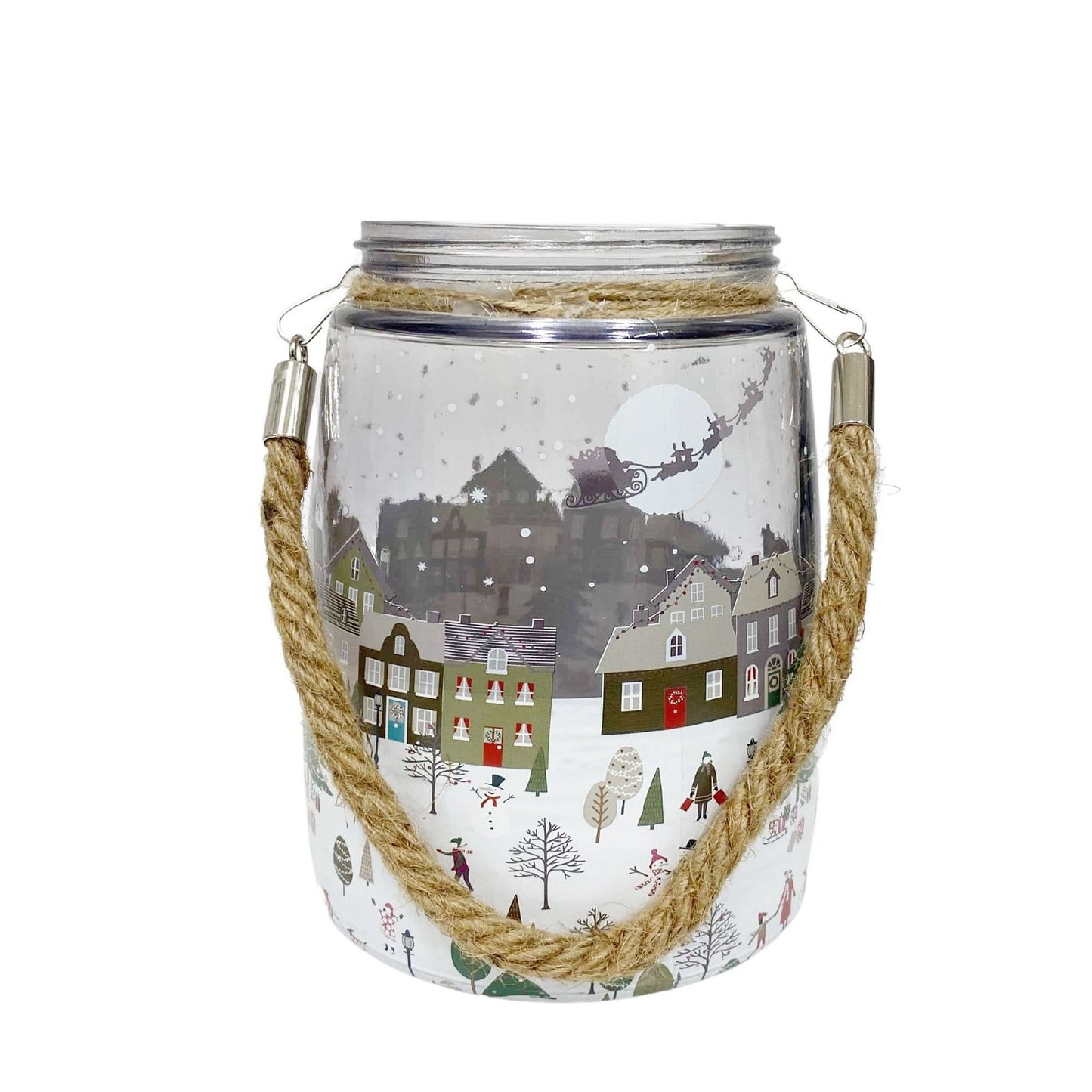 Christmas Market Lantern Grey With Rope Handel