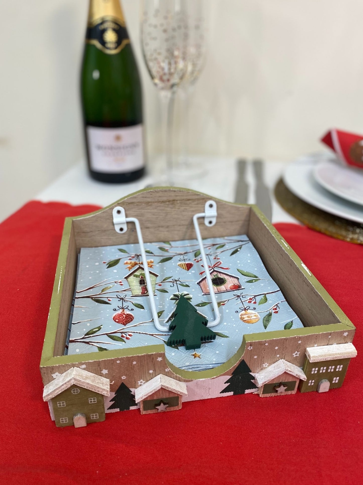 Christmas House Napkin Holder 18.5cm