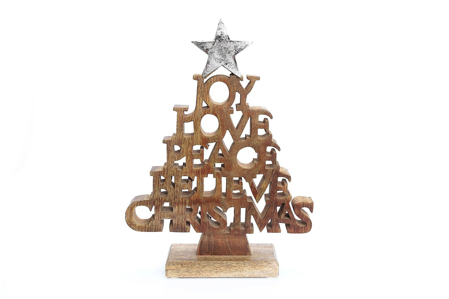 Wooden Christmas Tree Words Ornament 26cm