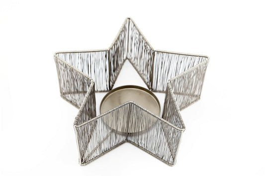 Silver Star Tealight Holder