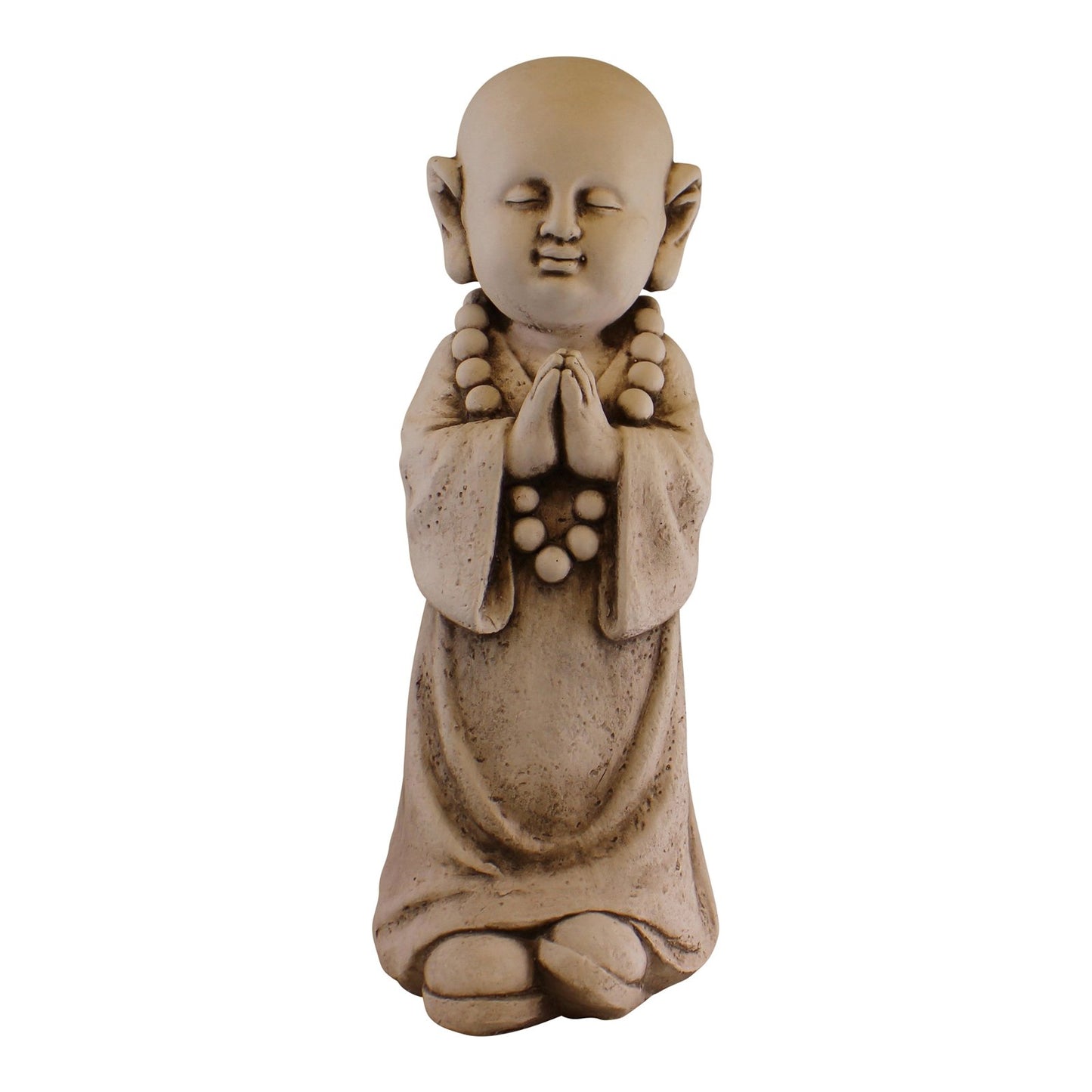 Stone Effect Garden Ornament, Monk Praying