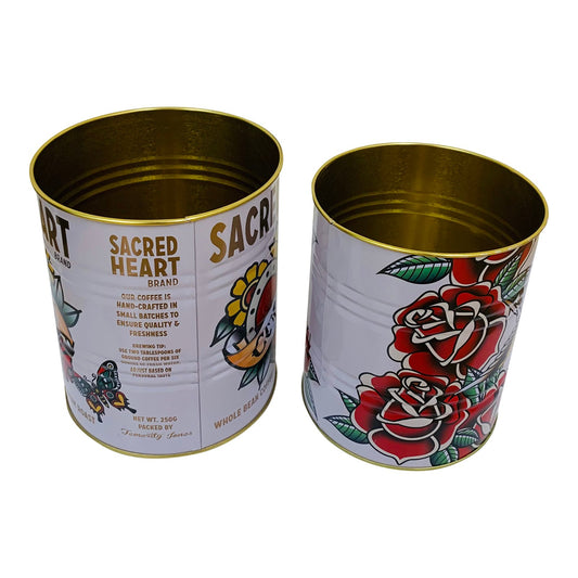 Set of 2 Tattoo Designed Storage Tins