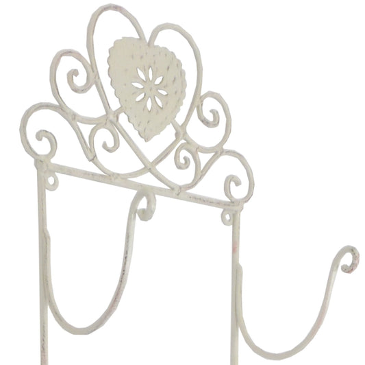 Cream Heart Wall Mounted 3 Towel Holder